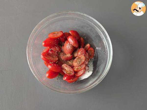 Pomodorini confit in friggitrice ad aria - Preparazione tappa 2