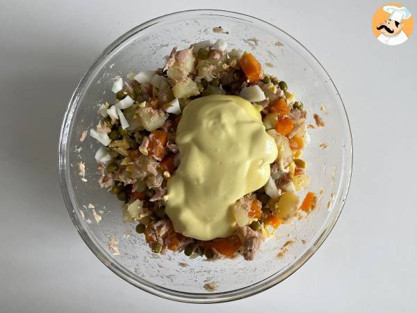 Insalata russa con tonno e maionese fatta in casa - Preparazione tappa 7