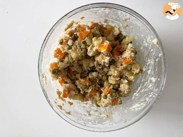 Insalata russa con tonno e maionese fatta in casa - Preparazione tappa 8