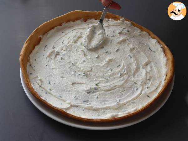 Crostata salata con ricotta, cetrioli e salmone affumicato - Preparazione tappa 7