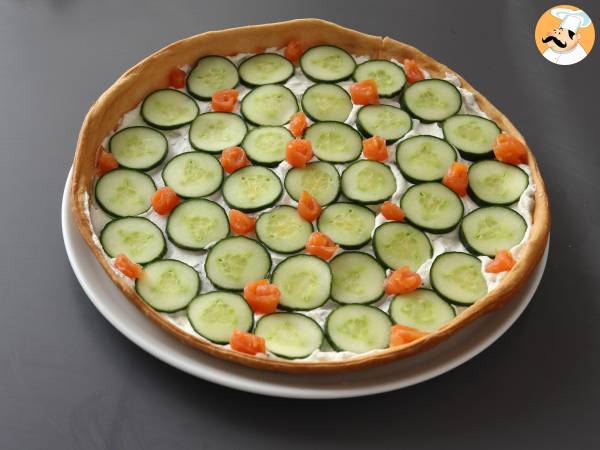 Crostata salata con ricotta, cetrioli e salmone affumicato - Preparazione tappa 9