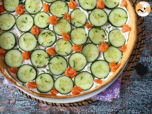 Crostata salata con ricotta, cetrioli e salmone affumicato - Preparazione tappa 10