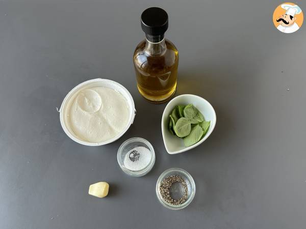 Pasta con crema di ricotta e basilico - Preparazione tappa 2