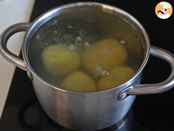 Crostata al salmone affumicato, yogurt greco e limone con base di patate - Preparazione tappa 1