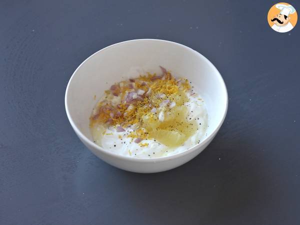 Crostata al salmone affumicato, yogurt greco e limone con base di patate - Preparazione tappa 6