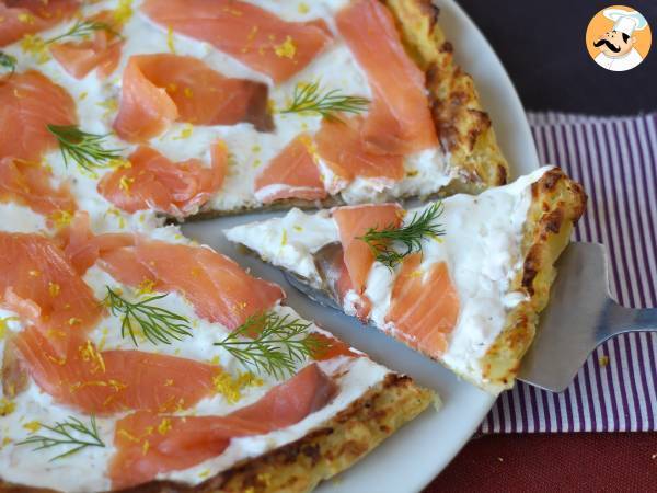 Crostata al salmone affumicato, yogurt greco e limone con base di patate - Preparazione tappa 8