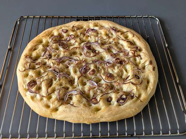 Focaccia rustica con cipolla e rosmarino - Preparazione tappa 12