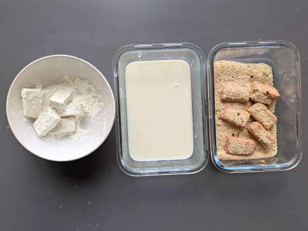 Nuggets di tofu e fagiolini alla thailandese in friggitrice ad aria - Preparazione tappa 4