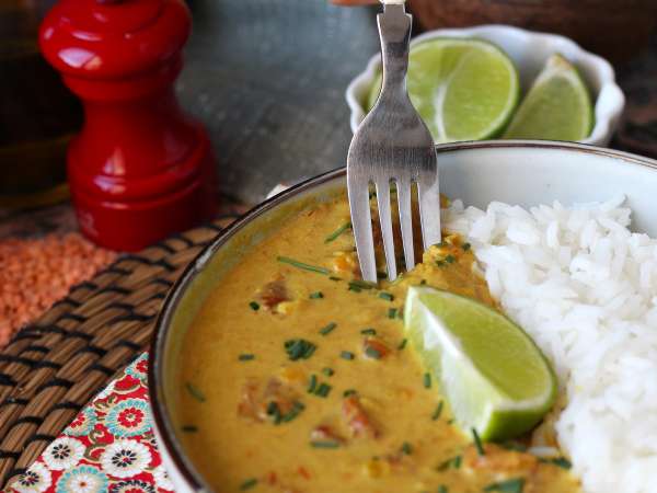 Curry di lenticchie rosse al latte di cocco facile e cremoso - Preparazione tappa 8