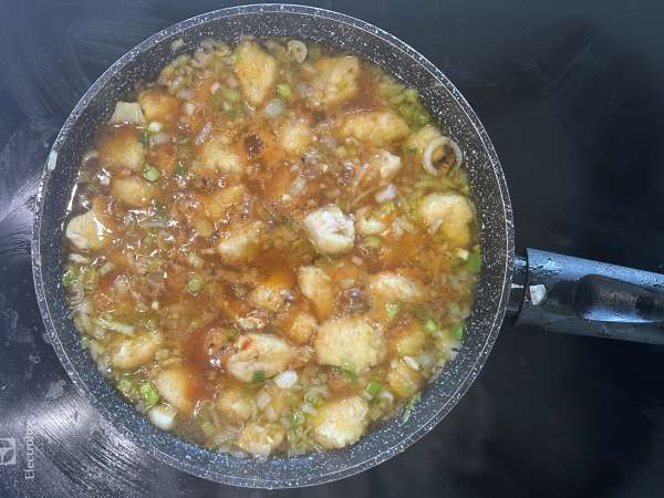 Pollo del generale tso con salsa agrodolce piccante - Preparazione tappa 3