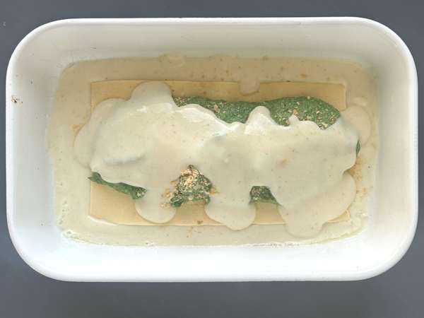 Lasagne vegetariane con spinaci e tofu in friggitrice ad aria - Preparazione tappa 7