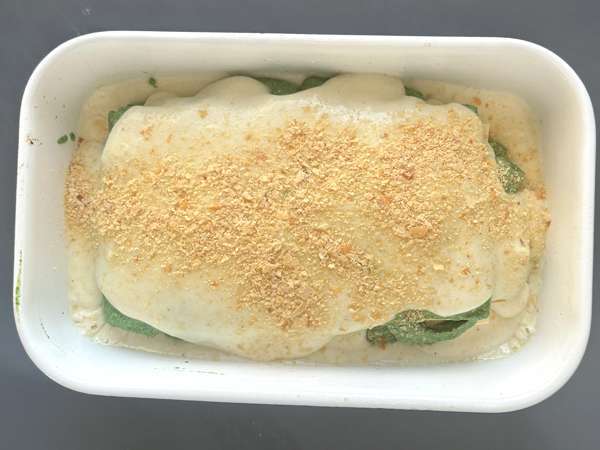 Lasagne vegetariane con spinaci e tofu in friggitrice ad aria - Preparazione tappa 8