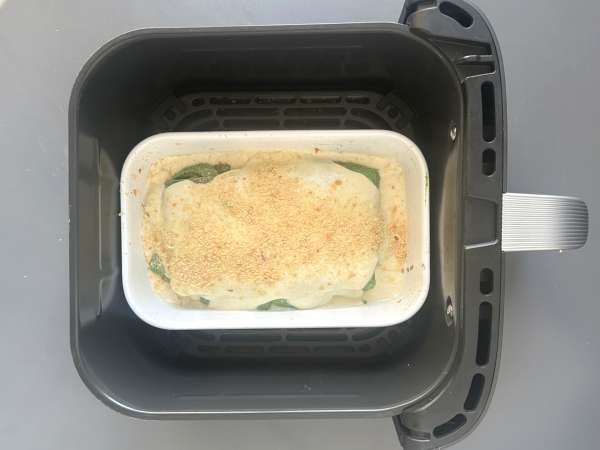 Lasagne vegetariane con spinaci e tofu in friggitrice ad aria - Preparazione tappa 9