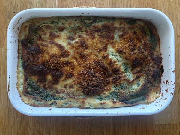 Lasagne vegetariane con spinaci e tofu in friggitrice ad aria - Preparazione tappa 10