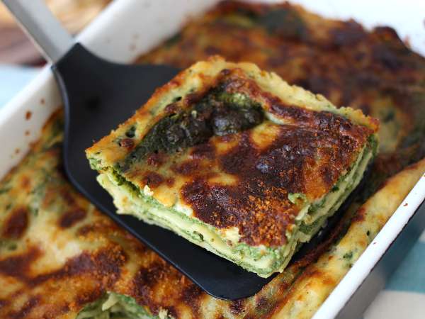 Lasagne vegetariane con spinaci e tofu in friggitrice ad aria - Preparazione tappa 11