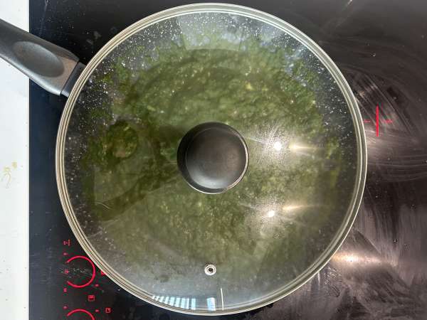 Palak tofu cremoso con spinaci e spezie indiane - Preparazione tappa 9