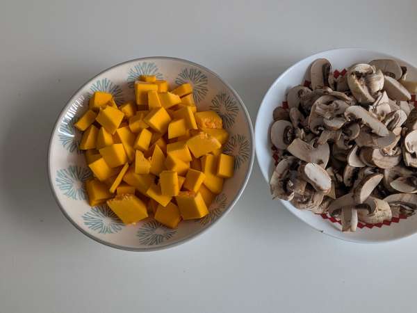 Pasta al forno con zucca, funghi e besciamella - Preparazione tappa 1