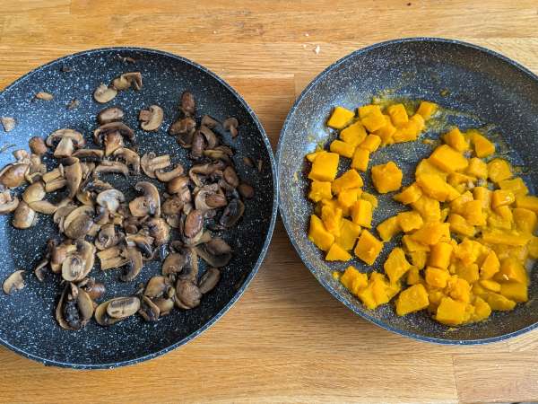 Pasta al forno con zucca, funghi e besciamella - Preparazione tappa 4