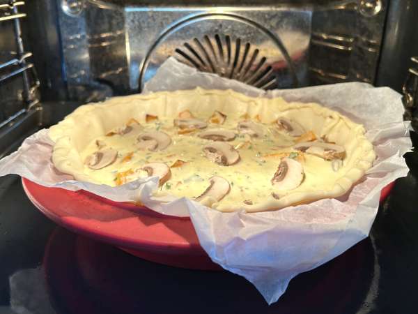 Quiche con zucca e funghi cremosa e autunnale - Preparazione tappa 9