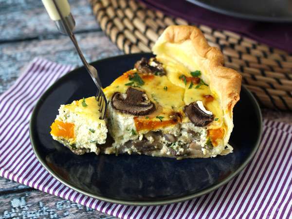 Quiche con zucca e funghi cremosa e autunnale - Preparazione tappa 10