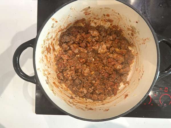 Zuppa di lasagne con carne, ricotta e parmigiano - Preparazione tappa 3