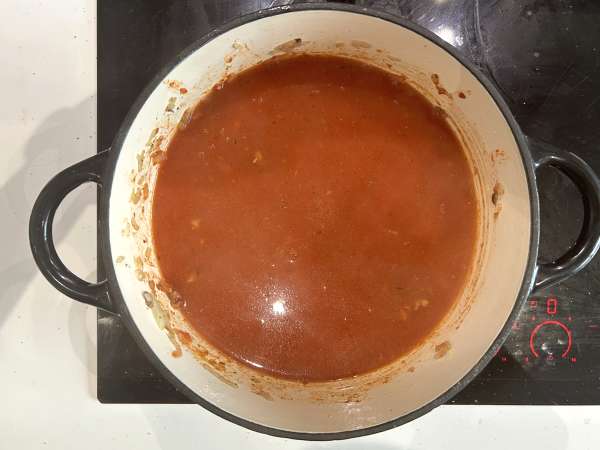Zuppa di lasagne con carne, ricotta e parmigiano - Preparazione tappa 4