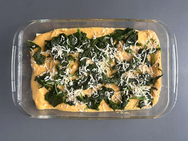 Lasagne con zucca butternut, spinaci e ricotta - Preparazione tappa 6