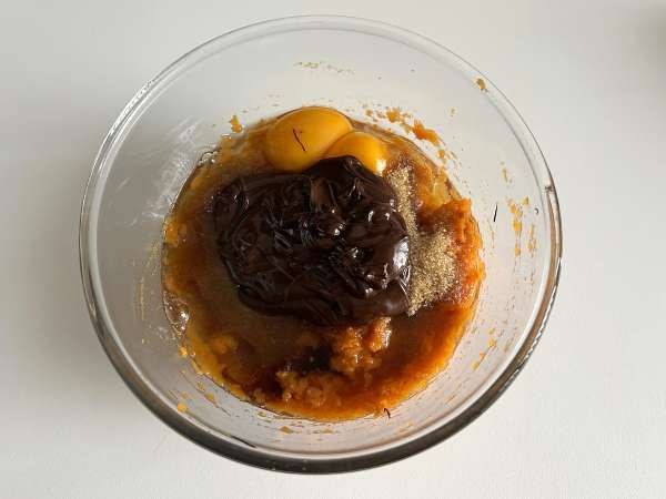 Brownie alla patata dolce senza burro né olio - Preparazione tappa 3