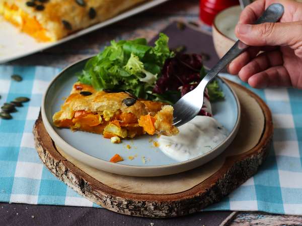 Strudel salato di zucca potimarron e feta con pasta sfoglia croccante - Preparazione tappa 9