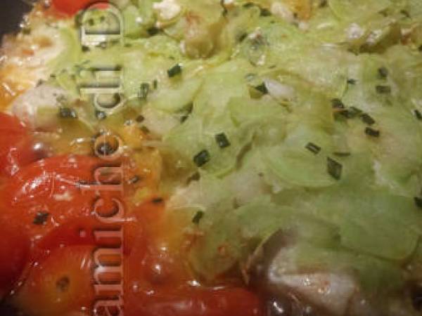 Filetti di cernia in crosta di zucchine e pomodorini pachino - Preparazione tappa 4