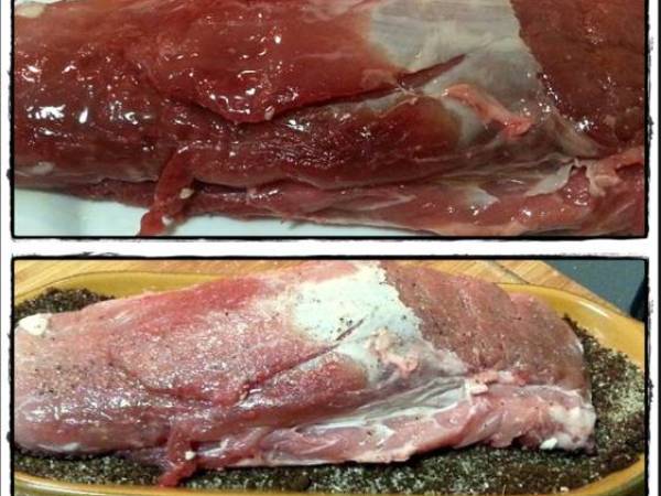 Filetto di Maiale in crosta di caffè con salsa ai peperoni - Preparazione tappa 2