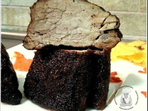 Filetto di Maiale in crosta di caffè con salsa ai peperoni - Preparazione tappa 5
