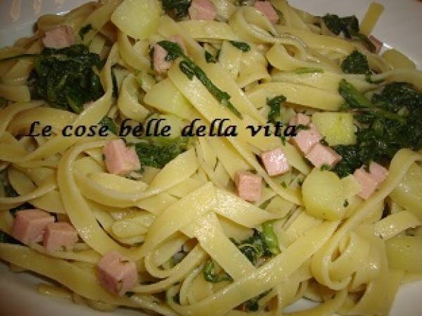 Tagliatelle con bieta prosciutto e patate - Preparazione tappa 2