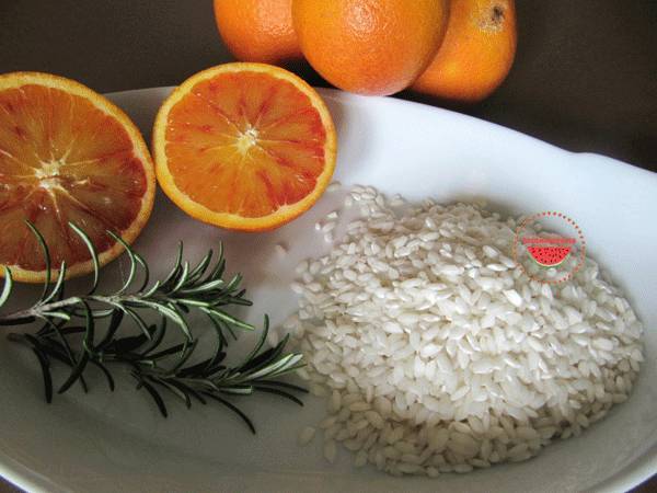 Risotto all'arancia e rosmarino - Preparazione tappa 1