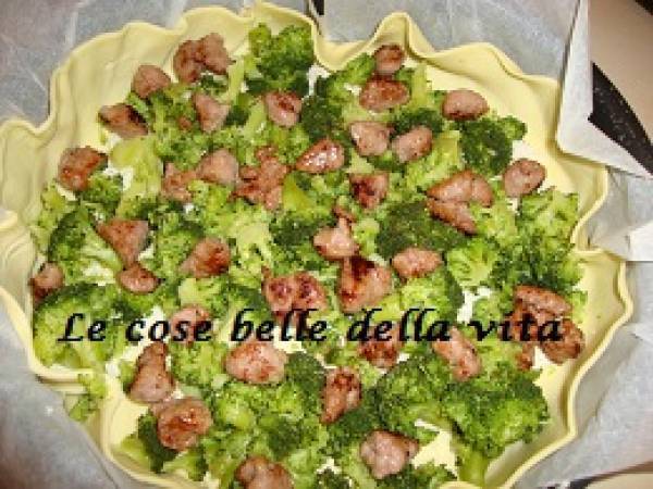 Torta salata con broccoletti e salsiccia - Preparazione tappa 4