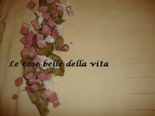 Torta salata con carciofi e prosciutto - Preparazione tappa 2