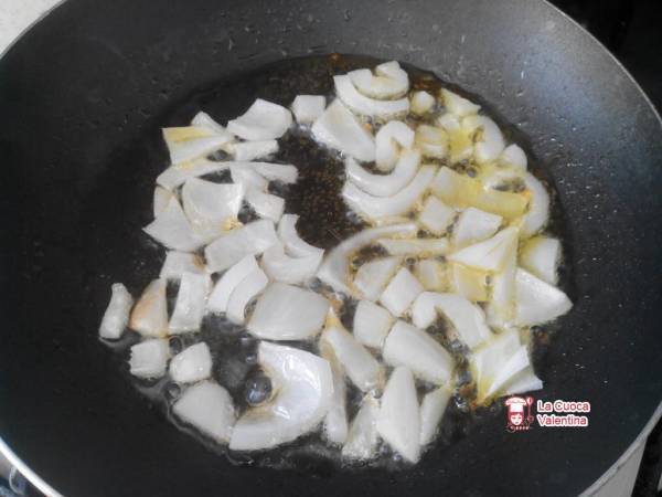 Piselli con uova - Preparazione tappa 1
