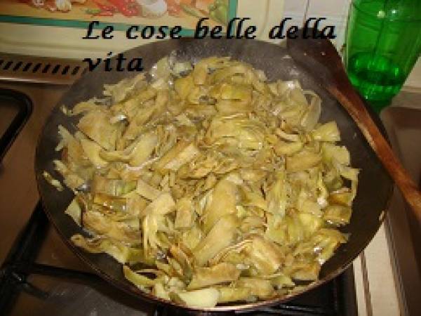 Frittata di carciofi e prosciutto - Preparazione tappa 1