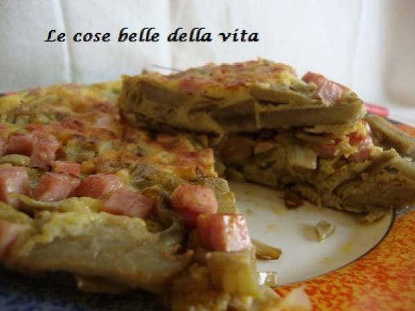 Frittata di carciofi e prosciutto - Preparazione tappa 4