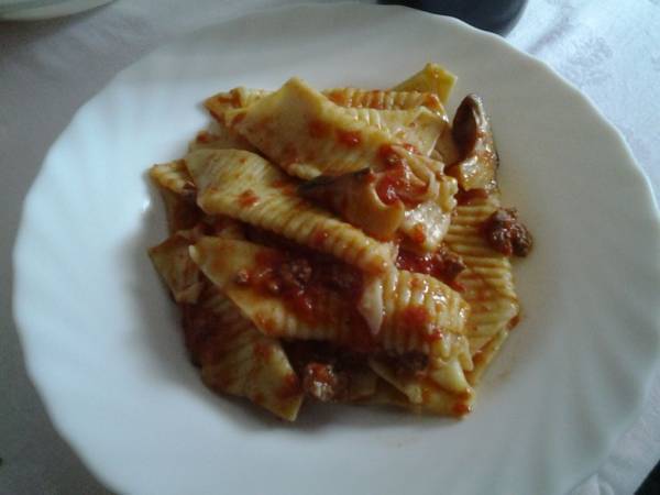 Garganelli con ragu e funghi cardoncelli - Preparazione tappa 1
