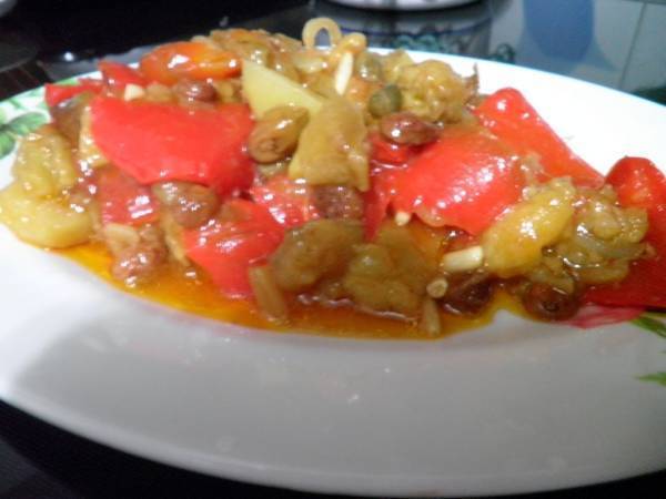 Caponata alla Catanese con pinoli e uvetta - Preparazione tappa 1