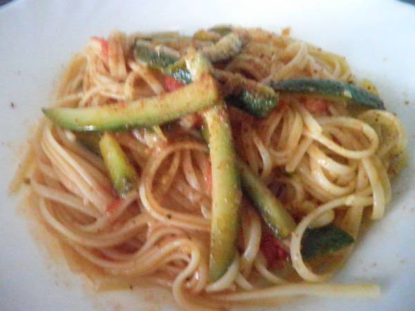 Spaghetti con zucchine Bottarga di Tonno e zenzero - Preparazione tappa 1