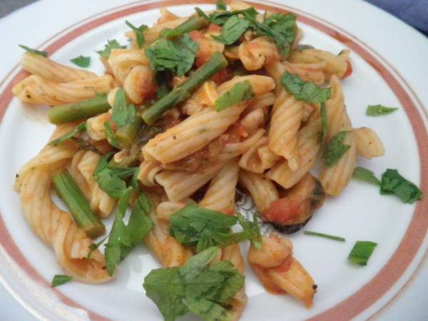 Torchietti al prezzemolo con frutti di mare e asparagi - Preparazione tappa 1