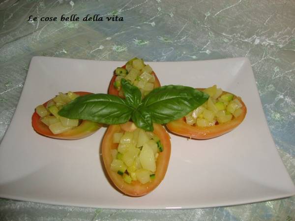 Pomodori ripieni con zucchina e patata - Preparazione tappa 1
