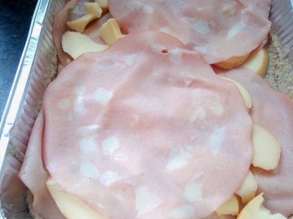 Tortino di melanzane farcito con scamorza affumicata e mortadella - Preparazione tappa 3