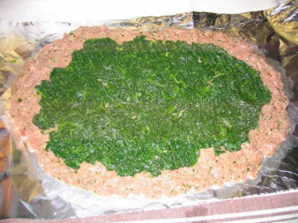 Polpettone al forno con spinaci e mozzarella - Preparazione tappa 4