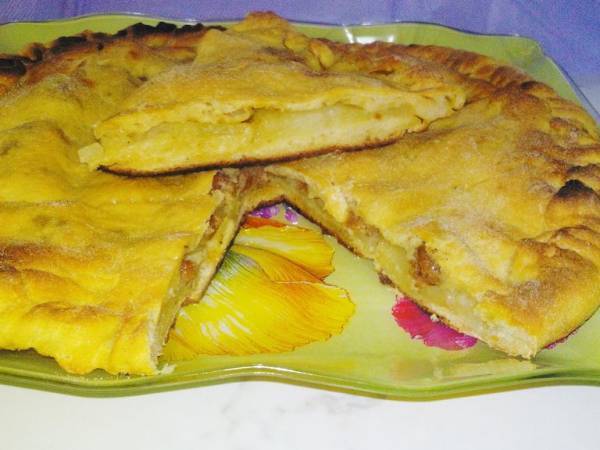 Scacciata con patate salsiccia e mozzarella - Preparazione tappa 1