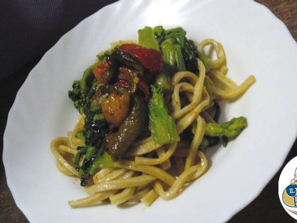 Troccoli con cime di rapa e peperone rosso - Preparazione tappa 1