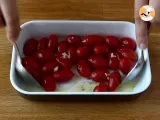 Tappa 1 - Bruschettone con pomodorini al forno, burrata e pinoli