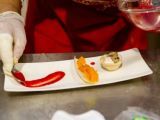 Tappa 4 - Tartelletta Matta con prosciutto e champignon, chutney di melone e salsa di lamponi